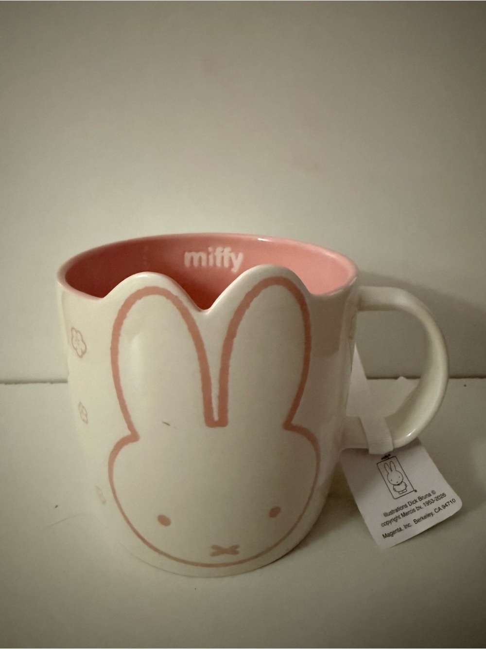miffy Pink and White Ceramic Bunny Mug